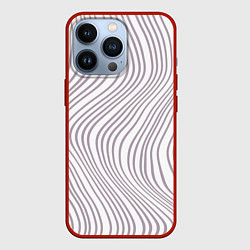 Чехол для iPhone 13 Pro Кривые линии, цвет: 3D-красный
