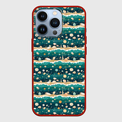 Чехол для iPhone 13 Pro Море и ракушки, цвет: 3D-красный