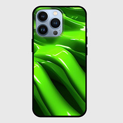 Чехол для iPhone 13 Pro Текстура зеленая слизь, цвет: 3D-черный