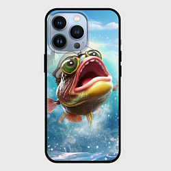 Чехол для iPhone 13 Pro Карп выпрыгивающий из воды, цвет: 3D-черный