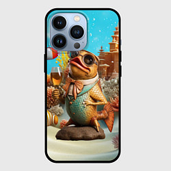 Чехол для iPhone 13 Pro Карп с пивом, цвет: 3D-черный