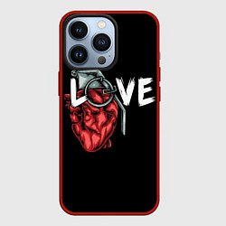 Чехол для iPhone 13 Pro Heart grenade, цвет: 3D-красный