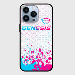 Чехол для iPhone 13 Pro Genesis neon gradient style: символ сверху, цвет: 3D-черный