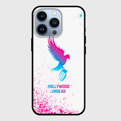 Чехол для iPhone 13 Pro Hollywood Undead neon gradient style, цвет: 3D-черный