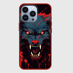 Чехол для iPhone 13 Pro Red blue wolf, цвет: 3D-красный