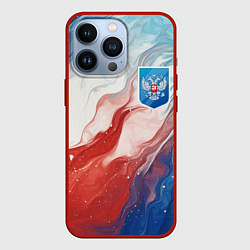 Чехол для iPhone 13 Pro Герб РФ, цвет: 3D-красный