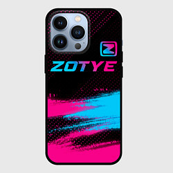 Чехол для iPhone 13 Pro Zotye - neon gradient: символ сверху, цвет: 3D-черный