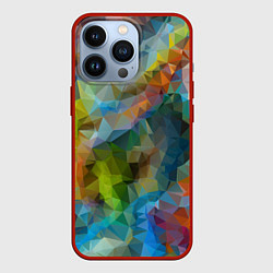 Чехол для iPhone 13 Pro Color pattern, цвет: 3D-красный