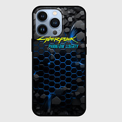 Чехол для iPhone 13 Pro Cyberpunk 2077 phantom liberty blue, цвет: 3D-черный