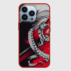 Чехол для iPhone 13 Pro Dragon - Japan style, цвет: 3D-красный