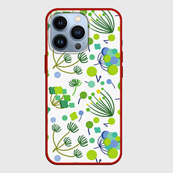 Чехол для iPhone 13 Pro Green bloom, цвет: 3D-красный
