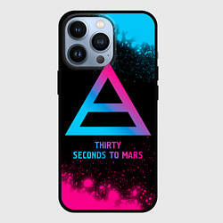 Чехол для iPhone 13 Pro Thirty Seconds to Mars - neon gradient, цвет: 3D-черный