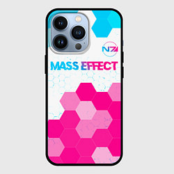 Чехол iPhone 13 Pro Mass Effect neon gradient style: символ сверху