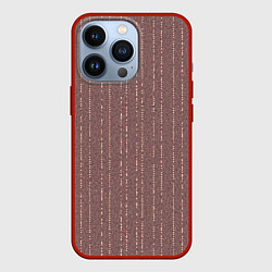 Чехол для iPhone 13 Pro Мелкая мозаика бордо полосы, цвет: 3D-красный