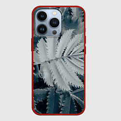 Чехол для iPhone 13 Pro Белый лист, цвет: 3D-красный