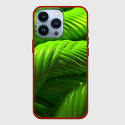 Чехол для iPhone 13 Pro Объемный зеленый канат, цвет: 3D-красный