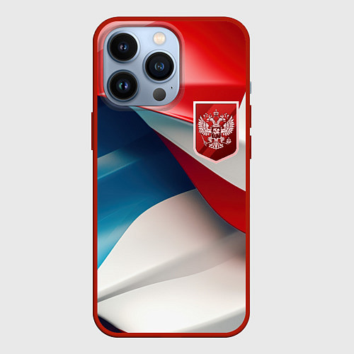 Чехол iPhone 13 Pro Красный герб России / 3D-Красный – фото 1
