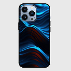 Чехол для iPhone 13 Pro Синие волны абстракт, цвет: 3D-черный