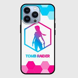 Чехол для iPhone 13 Pro Tomb Raider neon gradient style, цвет: 3D-черный
