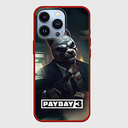 Чехол для iPhone 13 Pro Payday 2 dog mask, цвет: 3D-красный