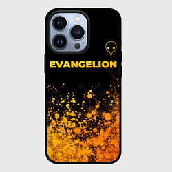 Чехол iPhone 13 Pro Evangelion - gold gradient: символ сверху