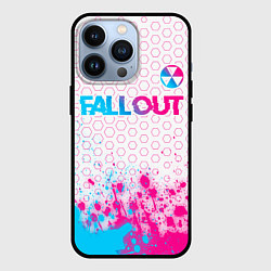 Чехол iPhone 13 Pro Fallout neon gradient style: символ сверху