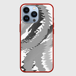 Чехол для iPhone 13 Pro Черно-белая абстрактная картина, цвет: 3D-красный