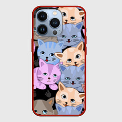 Чехол для iPhone 13 Pro Cats party, цвет: 3D-красный