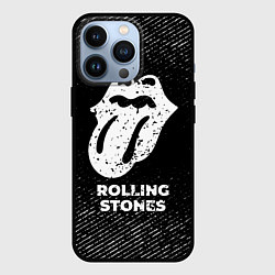 Чехол для iPhone 13 Pro Rolling Stones с потертостями на темном фоне, цвет: 3D-черный
