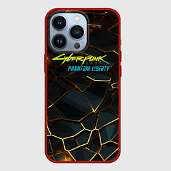 Чехол для iPhone 13 Pro Cyberpunk 2077 phantom liberty gold abstract, цвет: 3D-красный