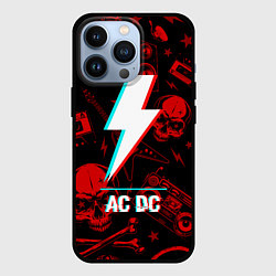 Чехол для iPhone 13 Pro AC DC rock glitch, цвет: 3D-черный