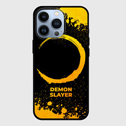 Чехол для iPhone 13 Pro Demon Slayer - gold gradient, цвет: 3D-черный