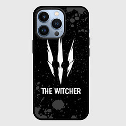 Чехол для iPhone 13 Pro The Witcher glitch на темном фоне, цвет: 3D-черный