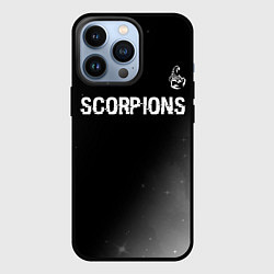 Чехол для iPhone 13 Pro Scorpions glitch на темном фоне: символ сверху, цвет: 3D-черный