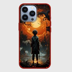 Чехол для iPhone 13 Pro Мальчик смотрит на замок - нейросеть, цвет: 3D-красный