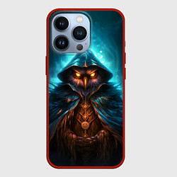 Чехол для iPhone 13 Pro Сова в колдовской мантии, цвет: 3D-красный