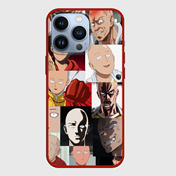 Чехол для iPhone 13 Pro Saitama - many faces, цвет: 3D-красный