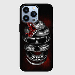 Чехол для iPhone 13 Pro Snake skull, цвет: 3D-черный