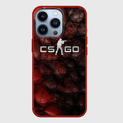 Чехол для iPhone 13 Pro CS GO dark texture, цвет: 3D-красный