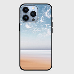 Чехол для iPhone 13 Pro Песчаный пляж и красивое небо, цвет: 3D-черный