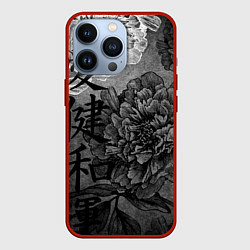 Чехол для iPhone 13 Pro Flowers - japanese art, цвет: 3D-красный