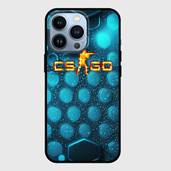 Чехол для iPhone 13 Pro CS GO blue neon, цвет: 3D-черный