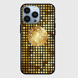 Чехол для iPhone 13 Pro Золотой диско шар и золотая мозаика, цвет: 3D-черный