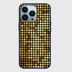 Чехол для iPhone 13 Pro Золотая мозаика, поверхность диско шара, цвет: 3D-тёмно-синий