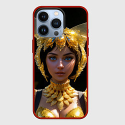 Чехол для iPhone 13 Pro Девушка королева бабочек, цвет: 3D-красный