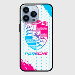 Чехол для iPhone 13 Pro Porsche neon gradient style, цвет: 3D-черный