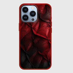 Чехол для iPhone 13 Pro Black red texture, цвет: 3D-красный