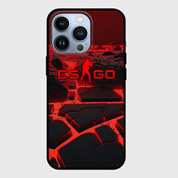 Чехол для iPhone 13 Pro CS GO red neon texture, цвет: 3D-черный