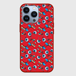 Чехол для iPhone 13 Pro Мультяшный кривляка, цвет: 3D-красный