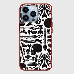 Чехол для iPhone 13 Pro Human osteology, цвет: 3D-красный